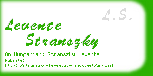 levente stranszky business card